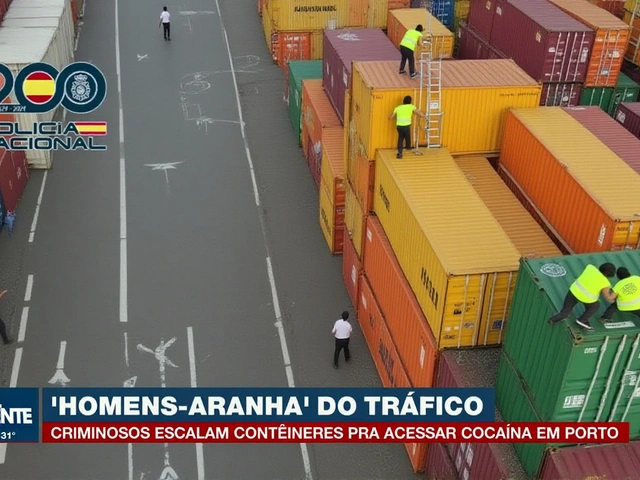 Traficantes 'Homens-Aranha' escalam contêineres e roubam cocaína no Porto de Santos