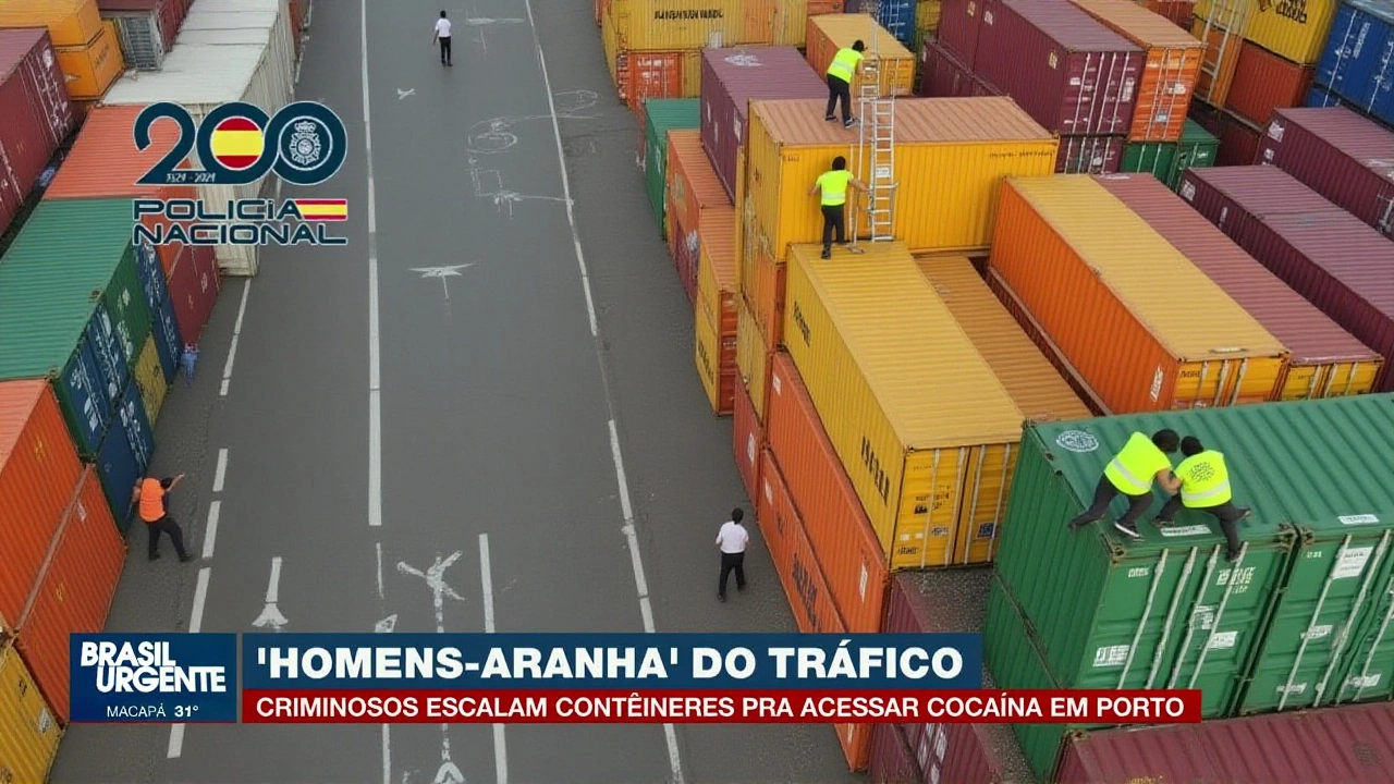 Traficantes 'Homens-Aranha' escalam contêineres e roubam cocaína no Porto de Santos